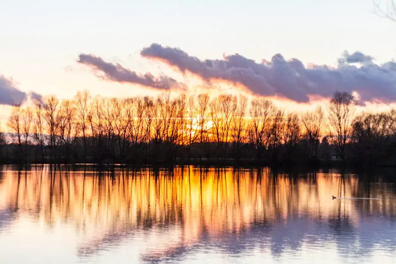 Sunset over the Lagoon, St Ives Lakes Fishery, Cambridgeshire