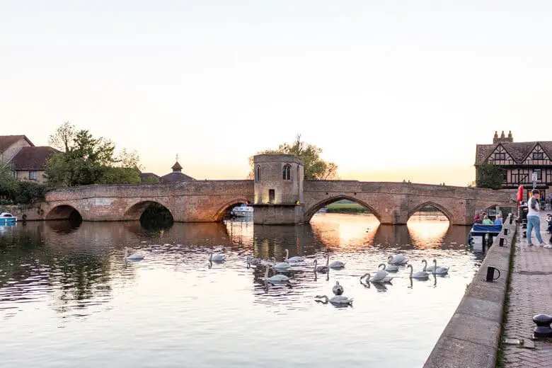 View of the St Ives bridge during sunset