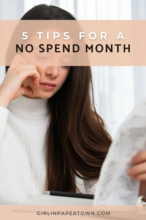 5 tips for a no spend month - no spend September, shopping ban, shifting your mindset, growth mindset, how to change your life, how to change your life