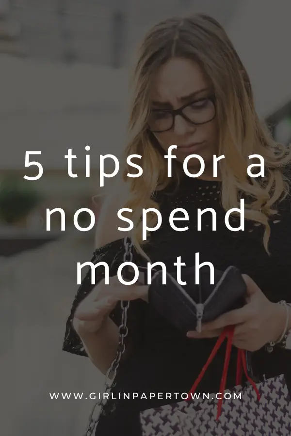 5 tips for a no spend month - no spend september, shopping ban challenge, slow living lifestyle, living an intentional life, how to slow down your mind, living a slow life