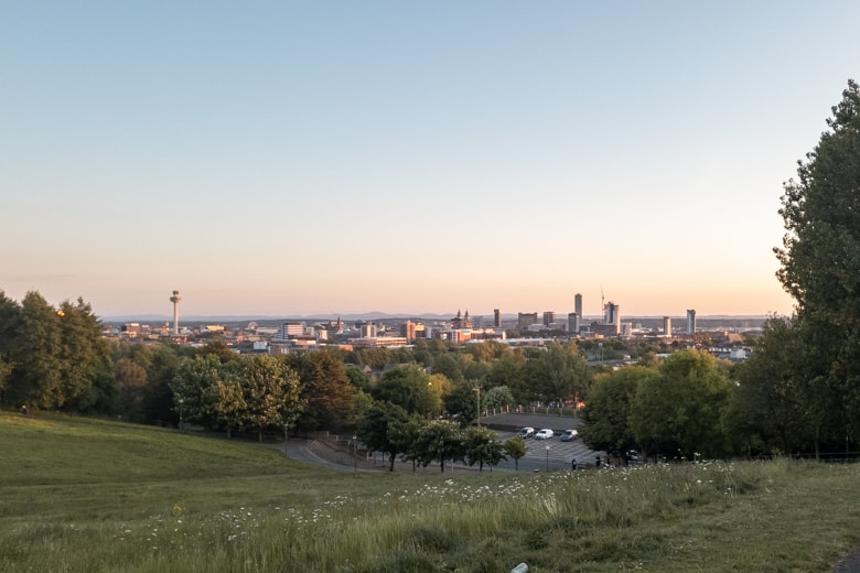 Cost of living in Liverpool - view of Liverpool city centre from Everton Park