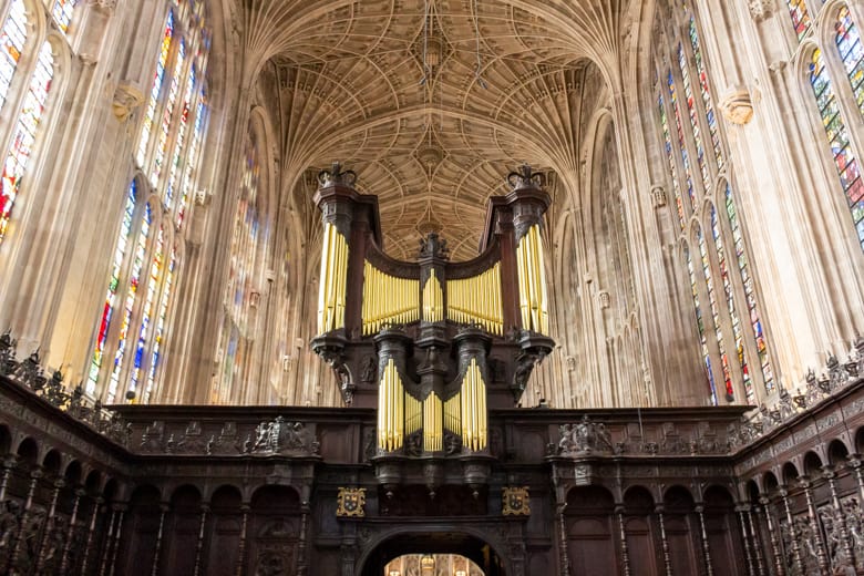 Free things to do in Cambridge - Pipe Organ in King's College Chapel, Cambridge