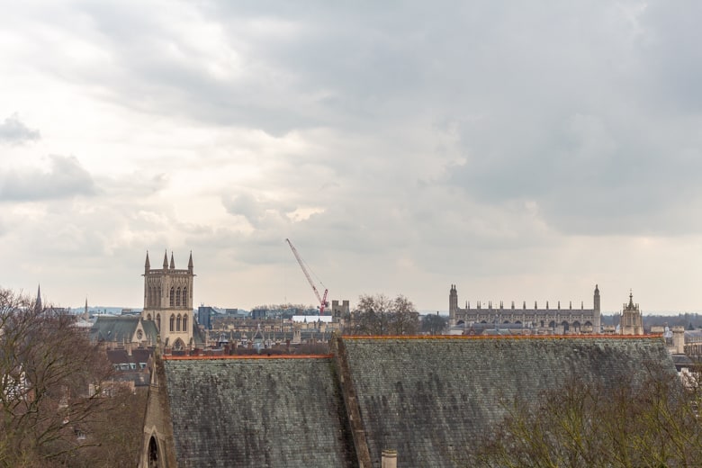 Free things to do in Cambridge - view of Cambridge from Castle Mound